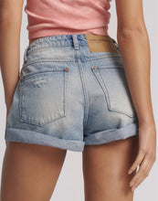 Load image into Gallery viewer, Bandits High Waist Messed Up Denim Shorts - Salty Dog Blue