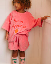 Load image into Gallery viewer, Buon Appetito Mid Sleeve Tee Terry Towel - Meringue Pink