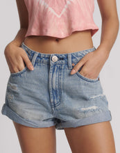 Load image into Gallery viewer, Bandits High Waist Messed Up Denim Shorts - Salty Dog Blue