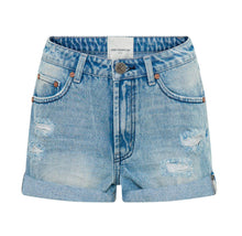 Load image into Gallery viewer, Bandits High Waist Messed Up Denim Shorts - Salty Dog Blue