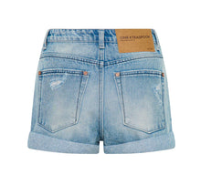Load image into Gallery viewer, Bandits High Waist Messed Up Denim Shorts - Salty Dog Blue