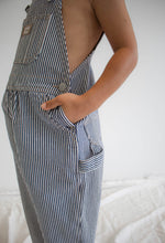 Load image into Gallery viewer, Carpenter Overall - Navy Railroad Stripe