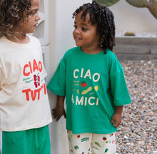 Load image into Gallery viewer, Ciao Amici Mid Sleeve Tee - Leafy Green