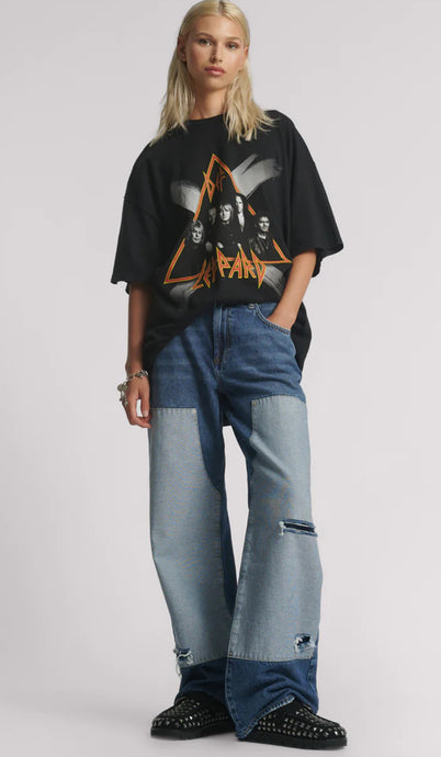 Jackson Mid Waist Wide Leg Denim Jeans - Blue Thunder