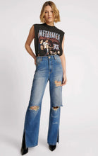 Load image into Gallery viewer, Billie Low Slung Straight Leg Mid Waist Denim Jeans - Shredded Gold