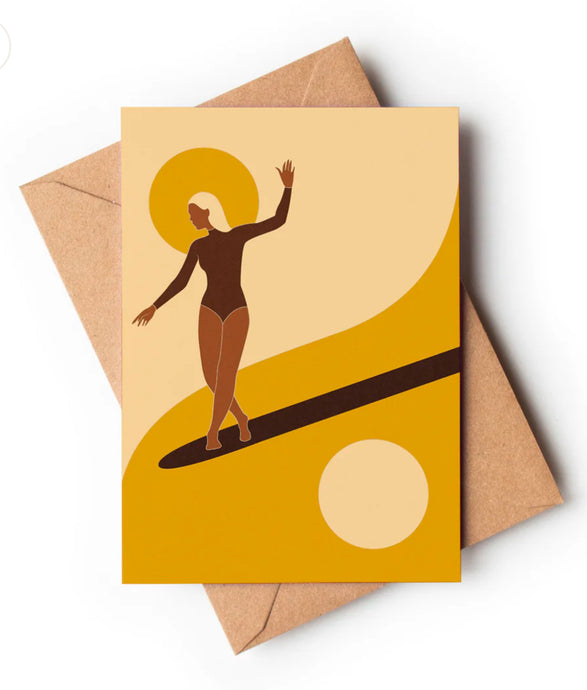 Yin Yang Surfer Greeting Card