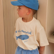 Load image into Gallery viewer, Narwhal Mid Sleeve Tee - Buttercream