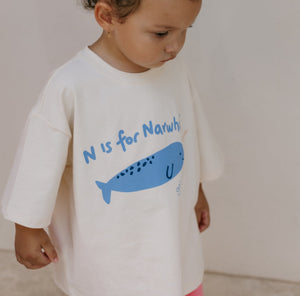 Narwhal Mid Sleeve Tee - Buttercream