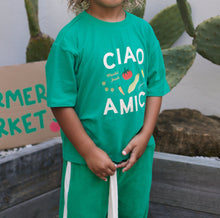 Load image into Gallery viewer, Ciao Amici Mid Sleeve Tee - Leafy Green