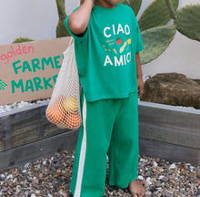 Load image into Gallery viewer, Ciao Amici Mid Sleeve Tee - Leafy Green