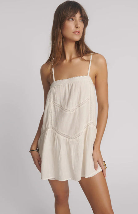 Alana Cotton Slip Mini Dress - Blue White