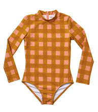 Load image into Gallery viewer, Seaside Gingham Swimsuit -  Long Sleeve