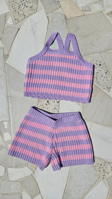 Knit Summer Set - Pink/Purple