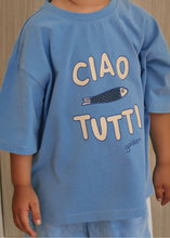 Load image into Gallery viewer, Ciao Tutti Pesci Mid Sleeve Tee Pool Blue