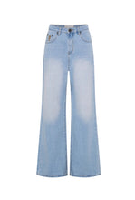 Load image into Gallery viewer, Love Machines Mid Waist Super Wide Leg Denim Jeans - Blue Heart