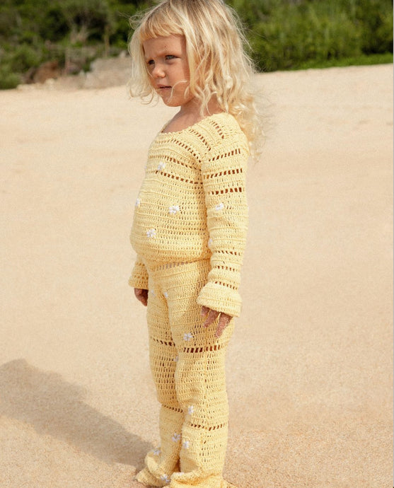 Daisies All Over Crochet Set - Lemon