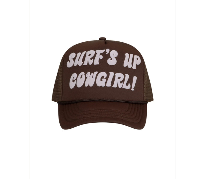 Surf's Up Cowgirl Trucker Cap - Brown