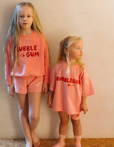 Bubblegum Mid Sleeve Tee - Pink Icing