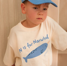 Load image into Gallery viewer, Narwhal Mid Sleeve Tee - Buttercream