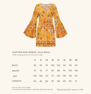 Jupiter Mini Dress - Old Gold