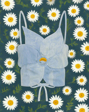 Load image into Gallery viewer, Denim Flower Backless Crop Top - Cloudy Blue