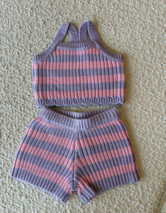Knit Summer Set - Pink/Purple