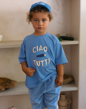 Load image into Gallery viewer, Ciao Tutti Pesci Mid Sleeve Tee Pool Blue