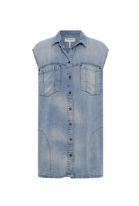 SOFT BLUE TENCEL SHIRT DRESS