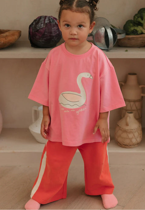 Swan Mid Sleeve Tee - Meringue Pink