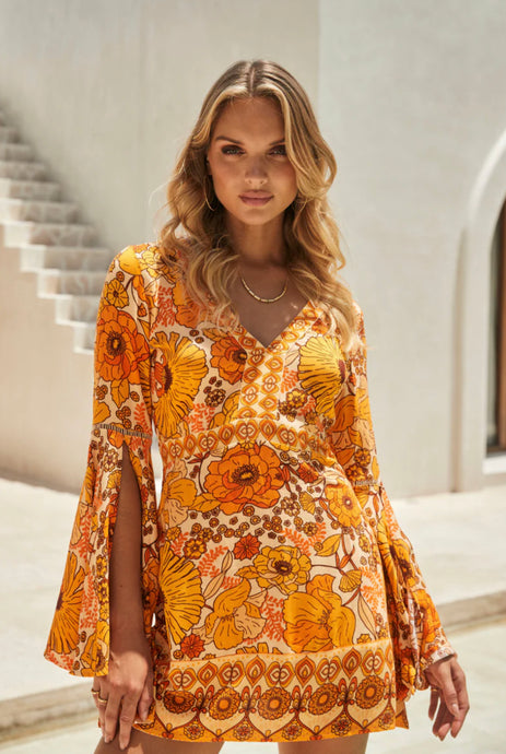 Jupiter Mini Dress - Old Gold