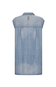 SOFT BLUE TENCEL SHIRT DRESS