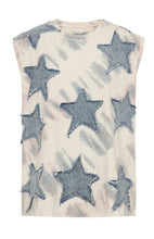 Load image into Gallery viewer, Denim Star Tie Dye Oversized Tank Top - Ivory / Blue