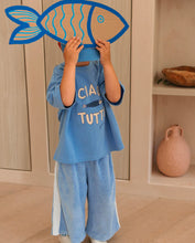 Load image into Gallery viewer, Ciao Tutti Pesci Mid Sleeve Tee Pool Blue