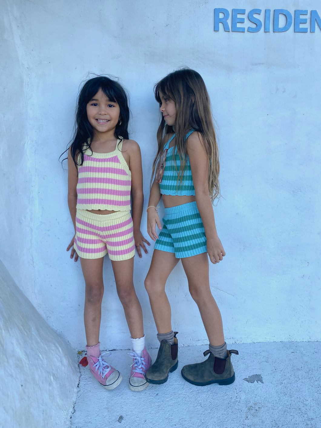 Knit Summer Sets - Aqua/Green