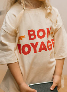 Bon Voyage Mid Sleeve Tee - Vanilla Parfait