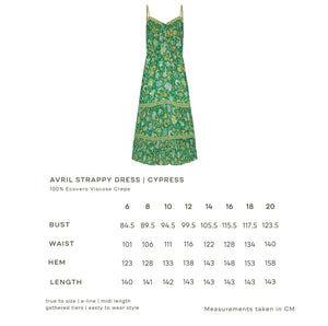Avril Strappy Dress - Cypress
