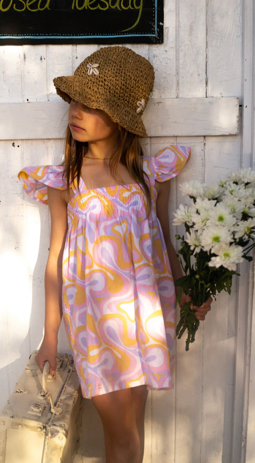 India Dress - Retro Warp - Bubblegum