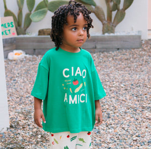 Ciao Amici Mid Sleeve Tee - Leafy Green