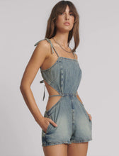 Load image into Gallery viewer, 90&#39;s Backless Mini Denim Jumpsuit - Sunkissed Blue