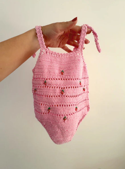 Strawberries Crochet Bodysuit