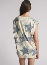 Load image into Gallery viewer, Denim Star Tie Dye Oversized Tank Top - Ivory / Blue