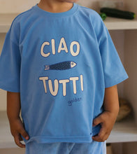 Load image into Gallery viewer, Ciao Tutti Pesci Mid Sleeve Tee Pool Blue