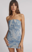 Load image into Gallery viewer, Strapless Tube Star Denim Mini Dress - Blue Halo