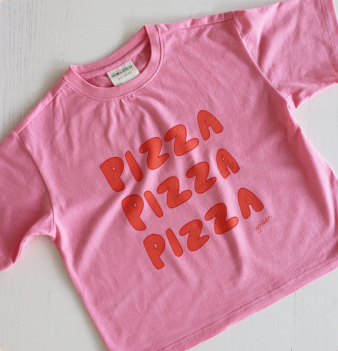 Pizza Mid Sleeve Tee - Meringue Pink