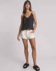 Deep V Front Singlet - Black