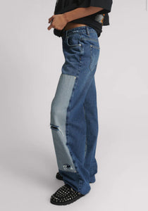 Jackson Mid Waist Wide Leg Denim Jeans - Blue Thunder
