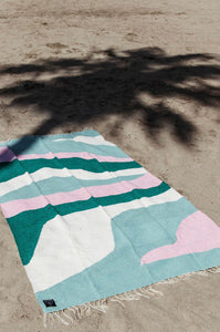 The Marbella Mexican Blanket - Multi Coloured Wavy Design (Pre-Order)