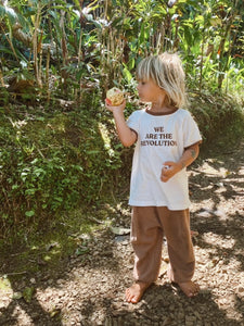 We Are The Revolution Tee - White/Brown (Organic)