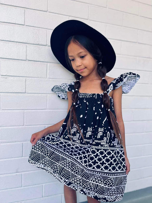 India Dress - Batik Black