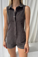 Load image into Gallery viewer, Charcoal Cord Romper